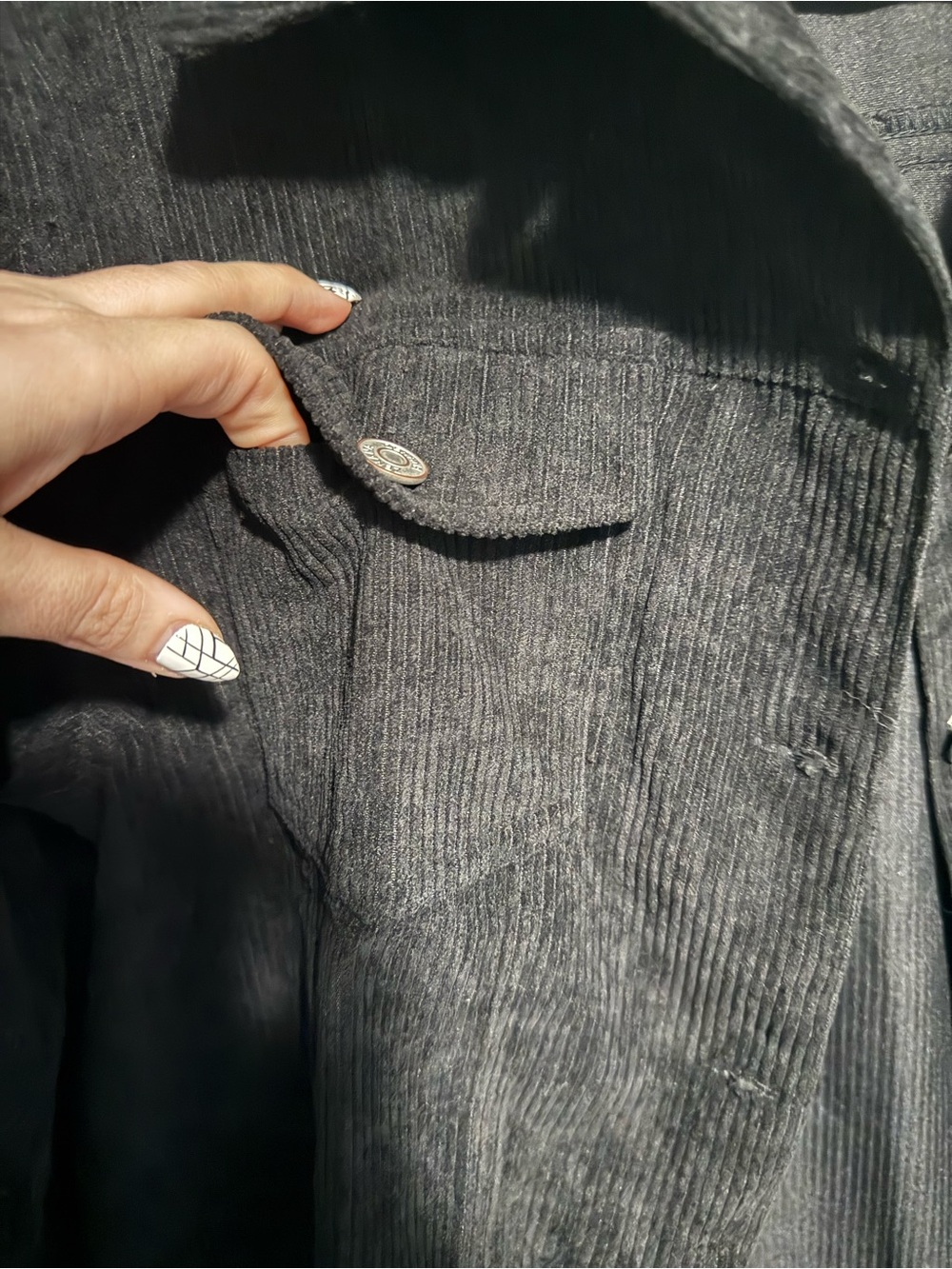 Zenana Black Corduroy Lightweight Shacket - Picture 6 of 7